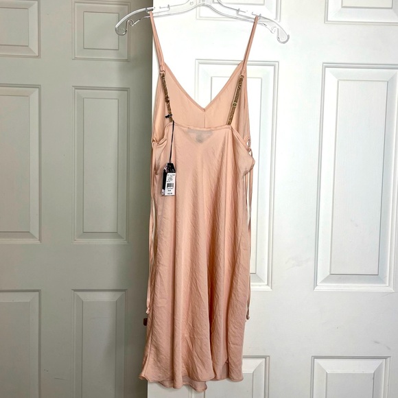 NWT Midnight Bakery Satin Bias Cut Chemise Slip Dress S Rose - Picture 4 of 12